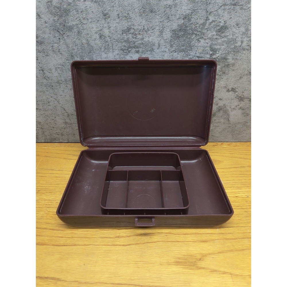 VTG TUPPERWARE 1624-3 Jewelry Makeup Sewing ORGANIZATION STORAGE HARD CASE/BOX